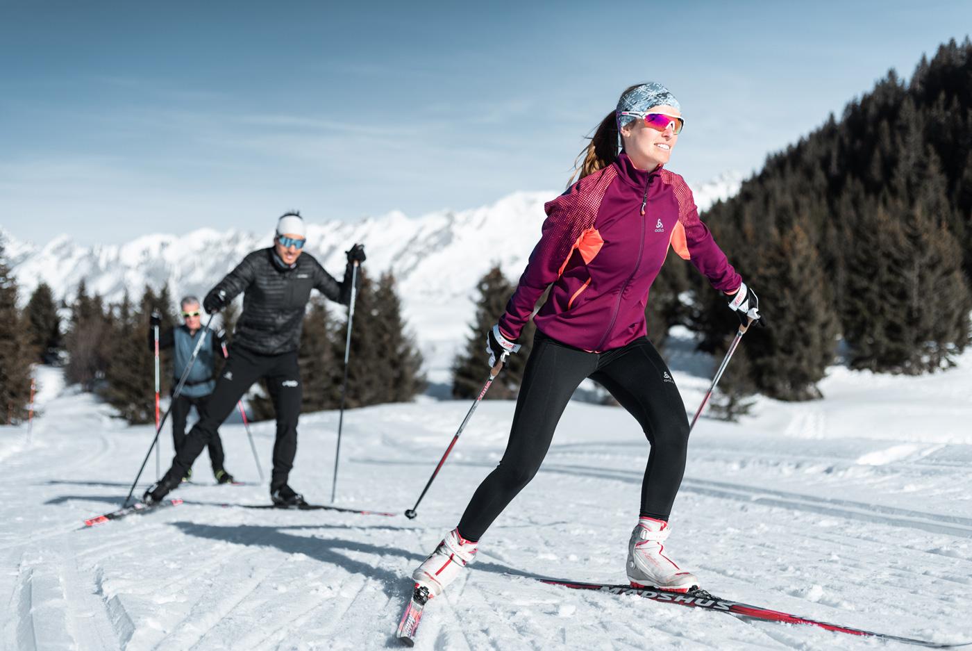 Skieur de fond sur piste